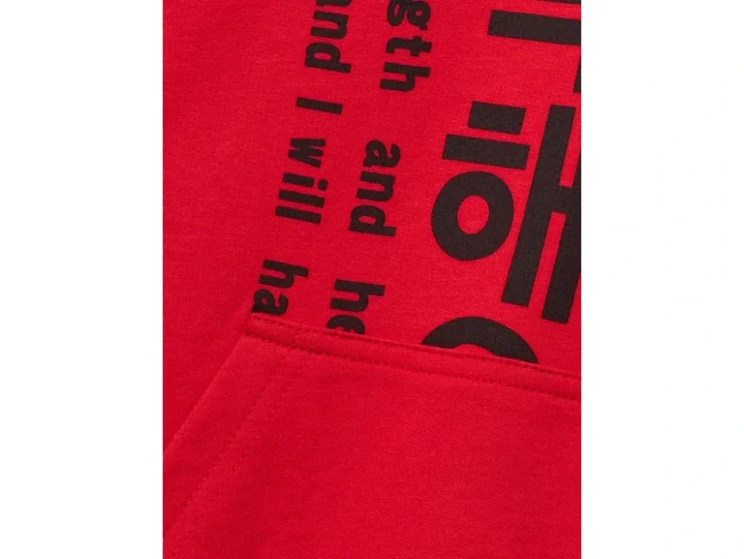 Červená mikina s kapucí pro kluky