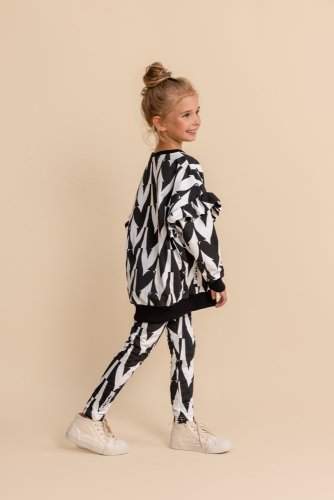 Elastické dívčí legíny v kontrastním designu s pohodlným pasem | malvinka.cz