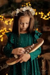 Dívčí zelené šaty s hvězdičkami Lily Grey