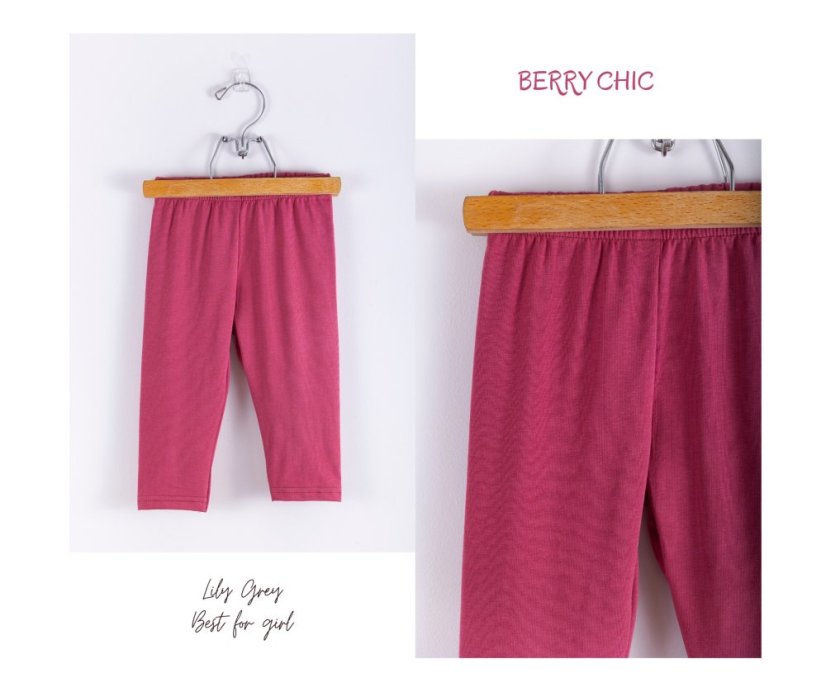 Dívčí legíny malinové  3/4- Lily Grey - Velikost oblečení: 146 / 11 let