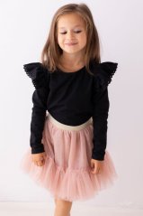 Dívčí blůzka jednobarevná černá s dlouhým rukávem lily grey malvinka.cz