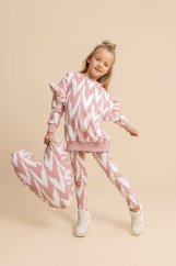 Elastické dívčí legíny s moderním geometrickým vzorem a pružným pasem | malvinka.cz