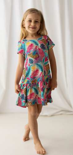 Dívčí šaty Nayla s barevným peřím - malvinka.cz