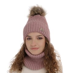 Dívčí zimní čepice s tunelem – Willow mauve růžová