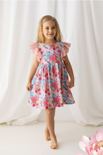 Dívčí šaty Ellie s barevnými květy - Malvinka.cz
