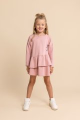 Roztomilé volánové šaty v pudrově růžové barvě Roztomilé volánové šaty v pudrově růžové barvě