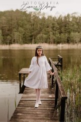 Dívčí  boho šaty sněhové- Lily Grey