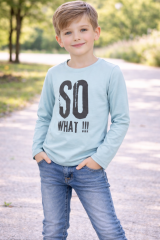 Chlapecké tričko s dlouhým rukávem tyrkysové barvy 