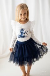 Bílá blůzka s modrým jednorožcem/malvinka.cz Bílá blůzka s modrým jednorožcem/malvinka.cz