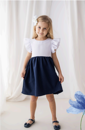  modrobíle šaty, lily grey- malvinka.cz s krátkým rukávem