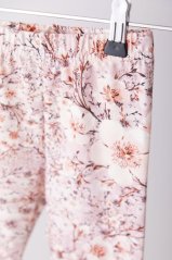 Dívčí legíny Lily Grey růžové s květinami