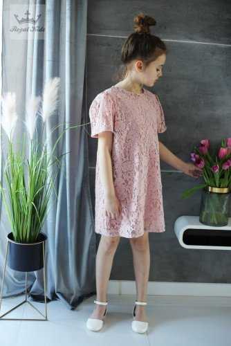 Romantické dívčí šaty starorůžové Royal Kids