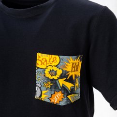 Chlapecké tričko černé s komiks kapsou