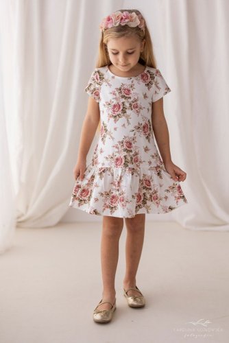 dívčí šaty Květinové šaty, lily grey