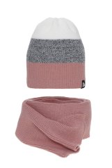 Zimní set čepice a nákrčníku  Kourtney -staroružová