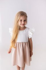 Dívčí dvojbarevné šaty s volánky – elegantní a pohodlné/malvinka.cz
