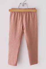 Růžové dívčí legíny s bílými puntíky Rose & White