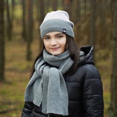Zimní set čepice a nákrčníku  Kourtney -šedá