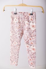 Dívčí legíny Lily Grey růžové s květinami
