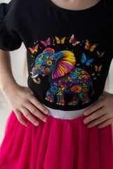 Dívčí tričko barevný slon – originální design