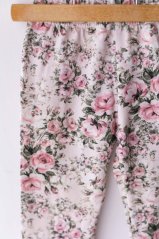 Zateplené legíny světle růžové s vzorem růžiček Lily Grey