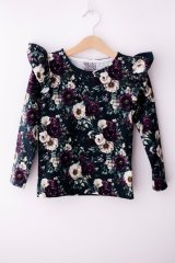 Dívčí květinová bluzka s volánky „Violet Bloom“
