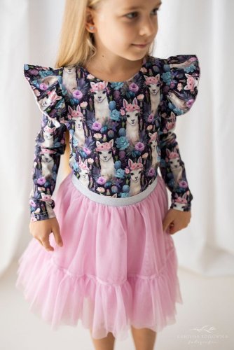 Divčí blůzka Lama Dream- Lily Grey - Velikost oblečení: 122 / 7 let