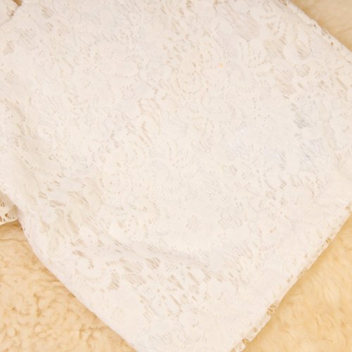 Dívčí blůzka s květinovou krajkou- Sněhová