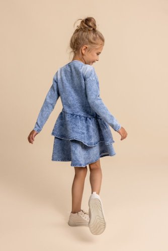 Stylové šaty v džínovém designu pro malé parádnice