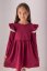 Elegantní malinové dívčí šaty s jemnou krajkou