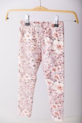 Dívčí legíny Lily Grey růžové s květinami