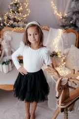 Dívčí sněhová blůzka s volánkovými rukávy/malvinka.cz Dívčí sněhová blůzka s volánkovými rukávy/malvinka.cz