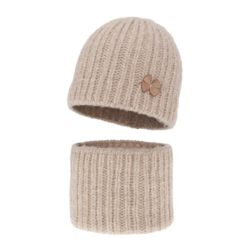 Dívčí čepice a tunel Ingrid - tmavě béžová