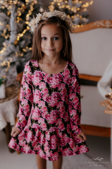 Dívčí šaty s růžovým květinovým vzorem Lily Grey