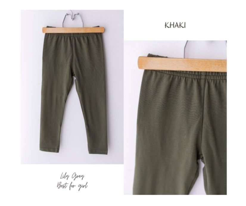 Dívčí legíny  khaki- Lily Grey - Velikost oblečení: 104 / 3-4 roky