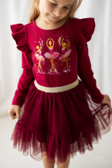 Maxi tutu sukně dívčí Lily Grey - vínově červená