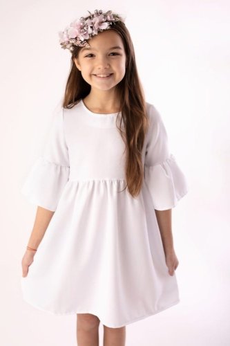 Dívčí  boho šaty sněhové- Lily Grey - Velikost oblečení: 134 / 9 let