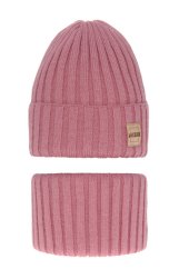 Komplet zimní čepice a tunel  růžová Sula