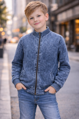 chlapecká mikina s jeans modrým vzorem malvinka.cz