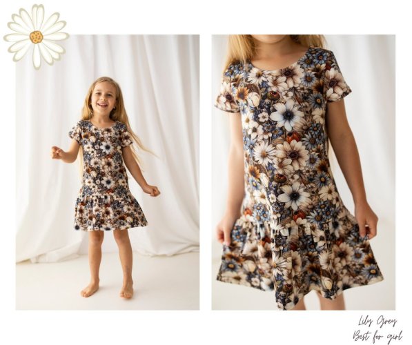 Divčí šaty Kačka s kopretinou