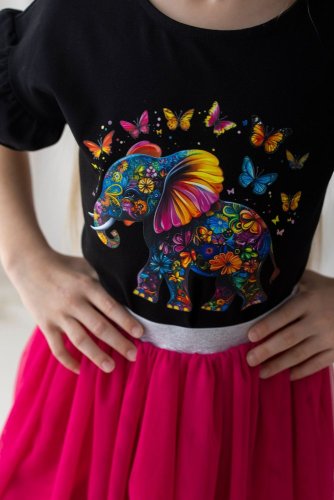 Dívčí tričko barevný slon – originální design