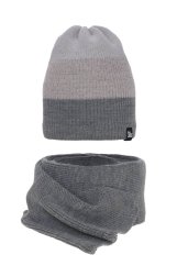 Zimní set čepice a nákrčníku  Kourtney -šedá