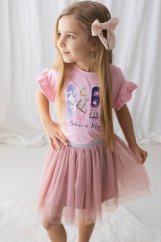 Dívčí tričko s volánkovými rukávy – jemný růžový design