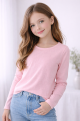 Dívčí růžové tričko s dlouhým rukávem