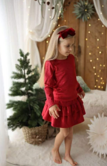 Stylová sametová dívčí blůzka Bordo-Lily Grey/malvinka.cz