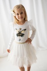 Elegantní dětská blůzka s dlouhým rukávem a pohádkovým motivem víly.