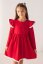 Elegantní dívčí šaty v červené barvě s krajkou