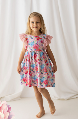 Dívčí šaty Ellie s barevnými květy - Malvinka.cz