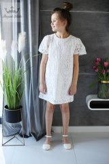 Dívčí krajkové bílé šaty Amélie