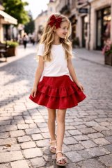 Dívčí semišová sukně bordo barvy